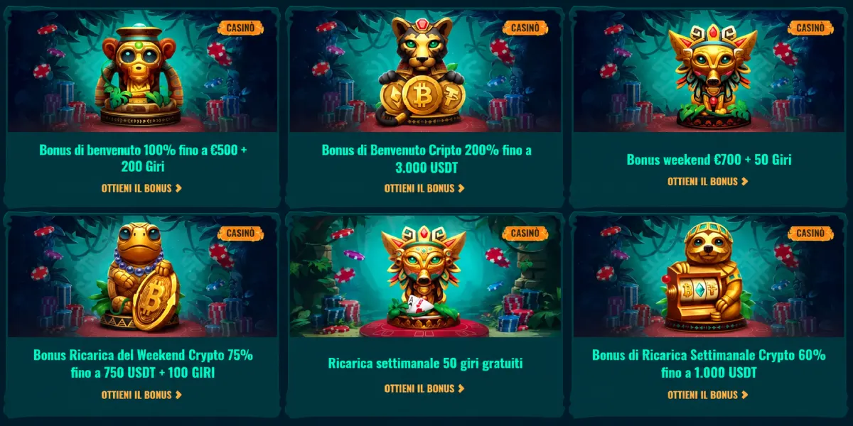Spinanga Casino promozioni bonus di benvenuto cripto e ricarica con giri gratuiti
